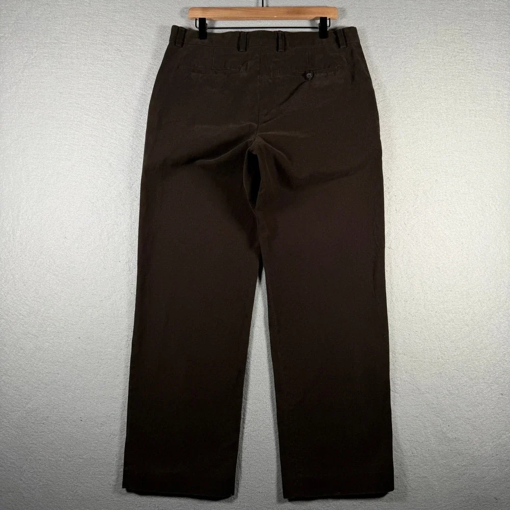 Banana Republic Mens Dress Chino Pants 35x32 Brown Straight Leg Cotton 395280